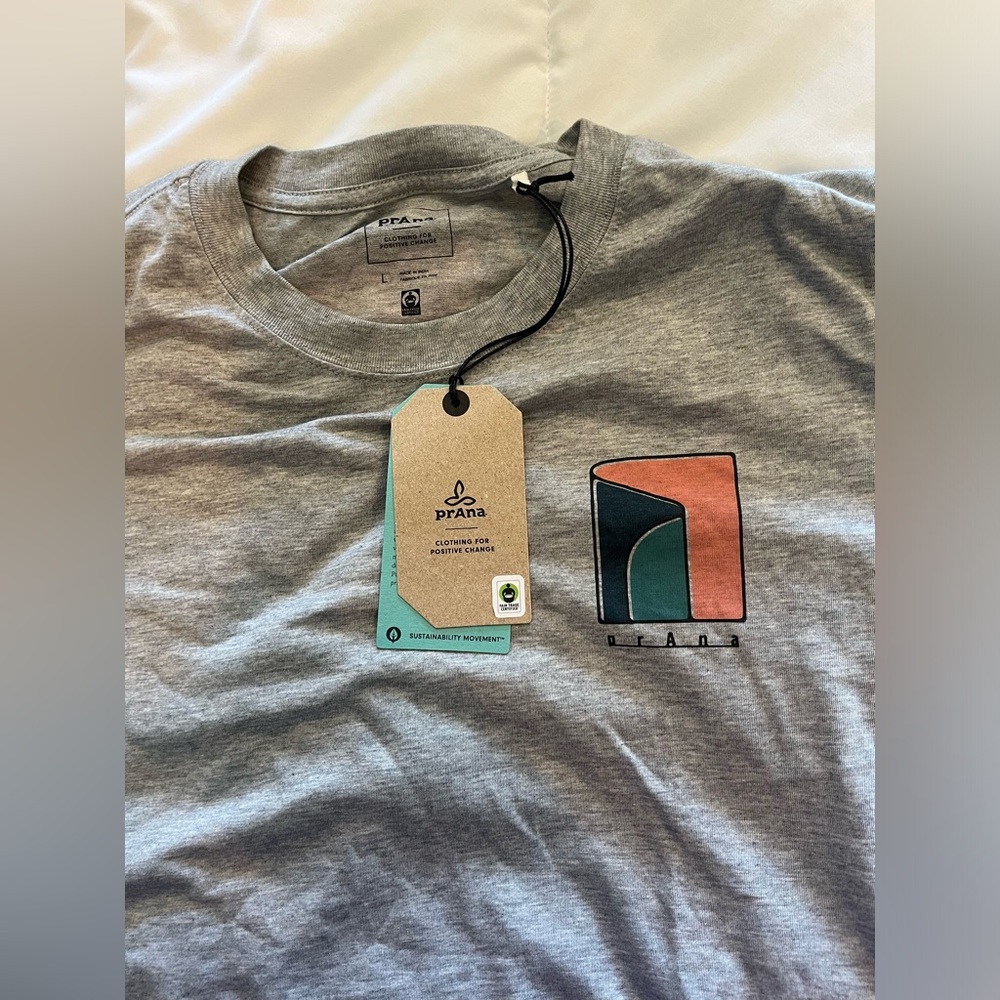 NWT Prana t-shirt, gray, Large
